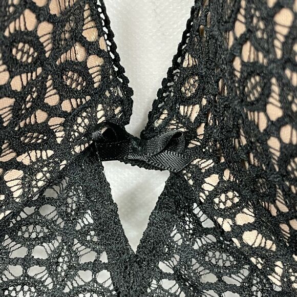 Victoria Secret Lace Corset bustier garter straps sz 36C padded bra allover lace - Picture 12 of 16